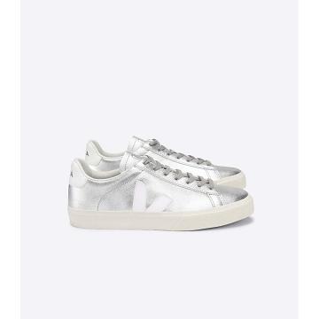 Women's Veja CAMPO CHROMEFREE Low Tops Sneakers Silver | ZA 600AHK